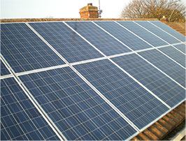Image of solar panels on a residential roof